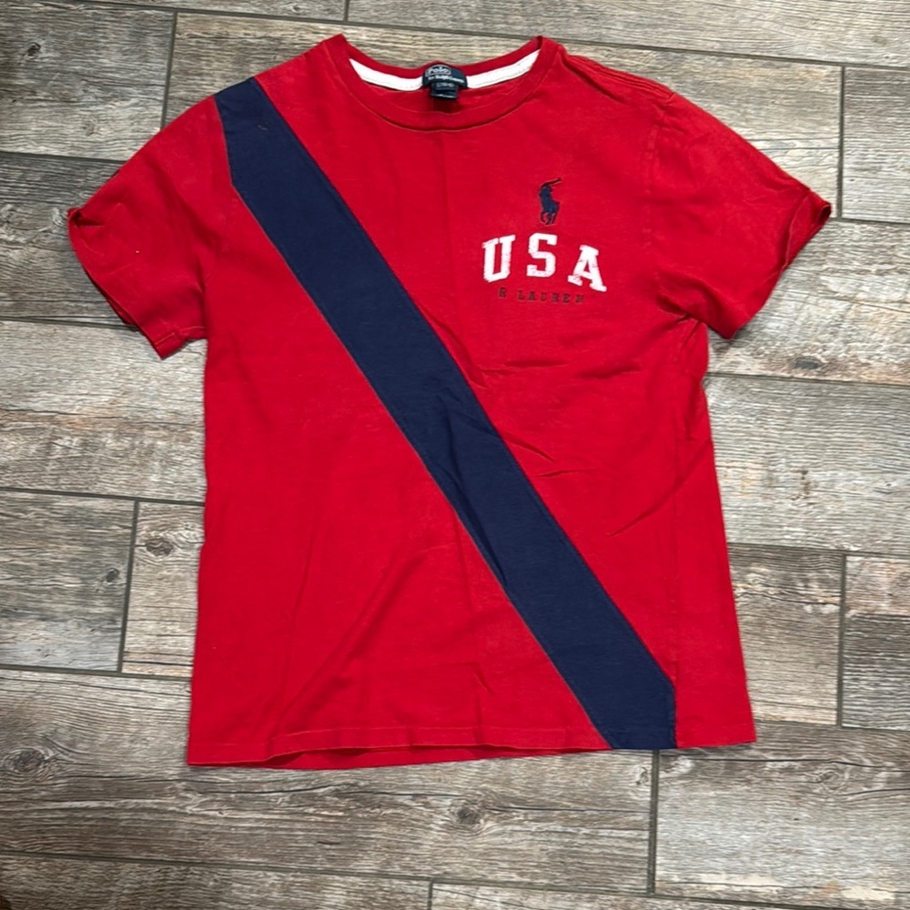 Polo by Ralph Lauren Red and Blue Short Sleeve Tee​